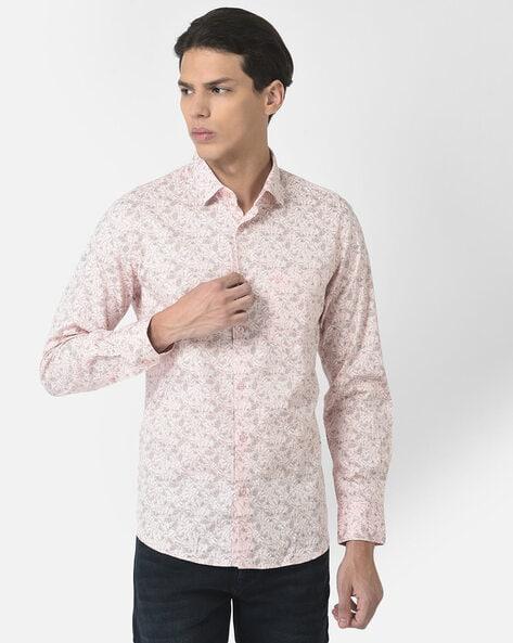 floral print shirt with patch pocket