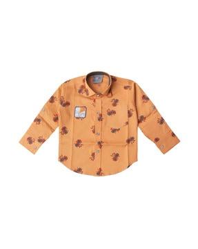 floral print shirt with patch pocket