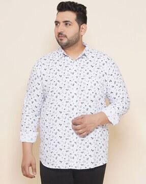 floral print shirt with patch pocket