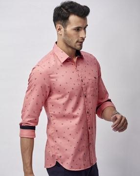 floral print shirt with patch pocket