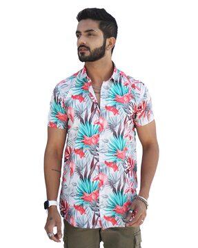 floral print short-sleeve shirt