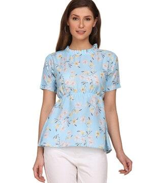 floral print short sleeve top