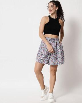 floral print shorts with insert pockets