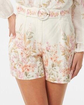 floral print shorts with insert pockets