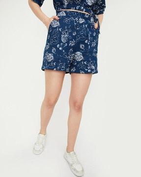 floral print shorts with insert pockets