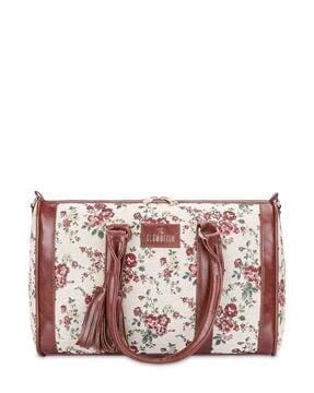 floral print shoulder bag with detachable strap