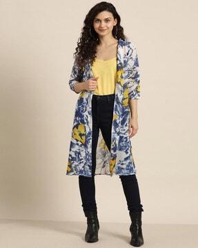 floral print shrug with 3/4th sleeves