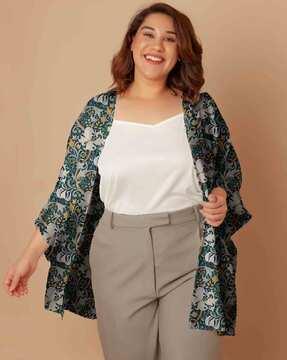 floral print shrug with full sleeves