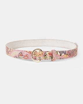 floral print skinny belt