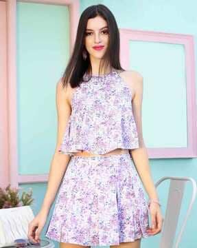 floral print skirt-suit sets