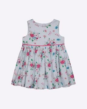 floral print sleeveless a-line dress
