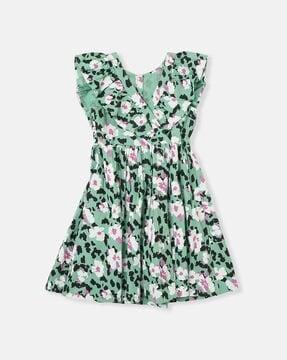 floral print sleeveless frock