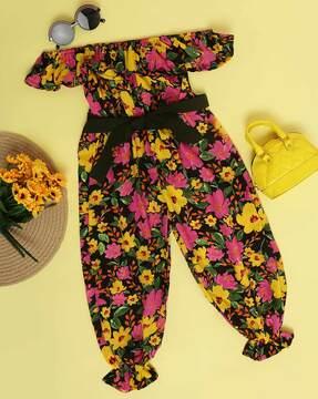 floral print sleeveless jumpsuit