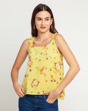 floral print sleeveless top