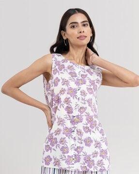 floral print sleeveless top