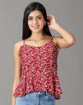 floral print sleeveless top