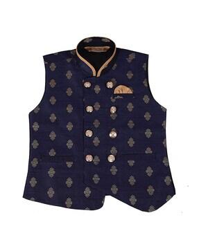 floral print sleeveless waistcoat