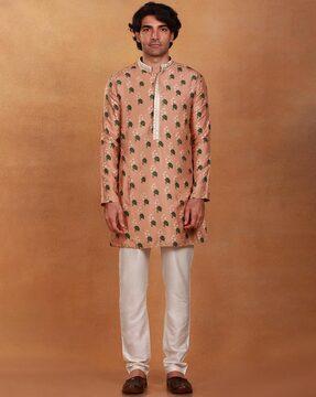 floral print slim fit kurta