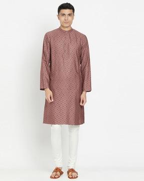 floral print slim fit long kurta