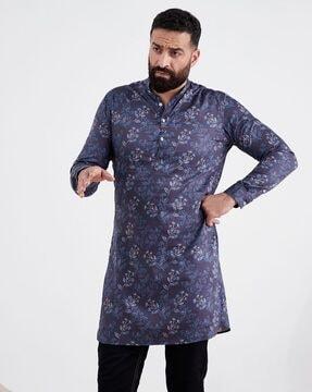 floral print slim fit long kurta