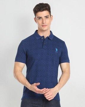 floral print slim fit polo t-shirt