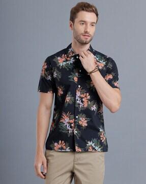 floral print slim fit shirt