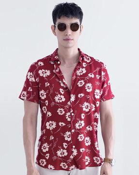 floral print slim fit shirt