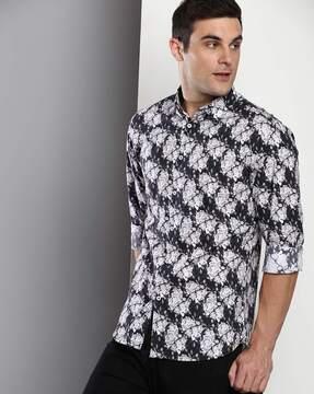 floral print slim fit shirt