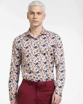 floral print slim fit shirt