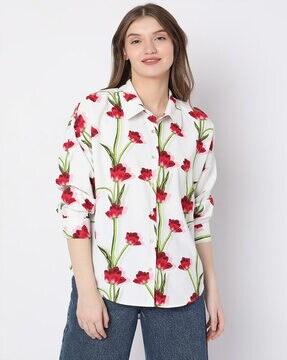 floral print slim fit shirt