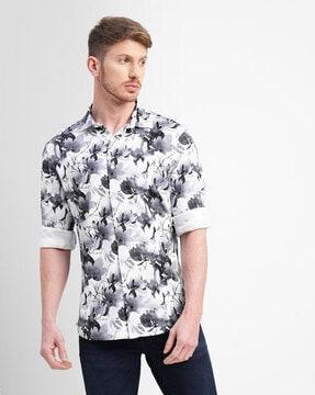 floral print slim fit shirt