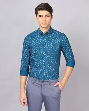 floral print slim fit shirt