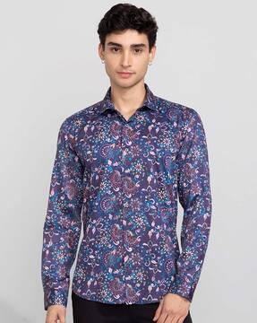 floral print slim fit shirt