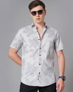 floral print slim fit shirt