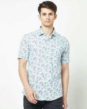 floral print slim fit shirt