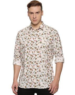 floral print slim fit shirt