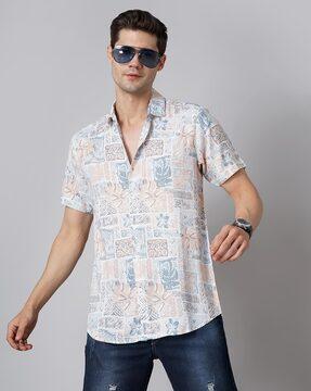 floral print slim fit shirt