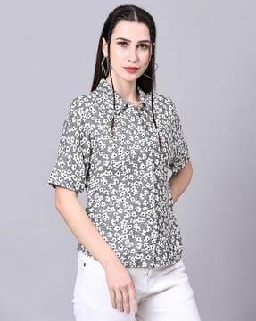 floral print slim fit shirt