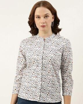 floral print slim fit shirt