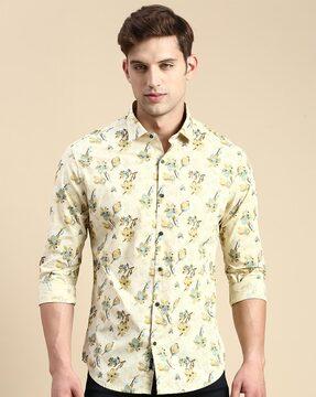 floral print slim fit shirt