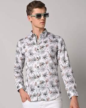 floral print slim fit shirt