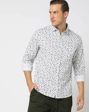 floral print slim fit shirt