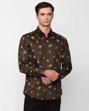 floral print slim fit shirt