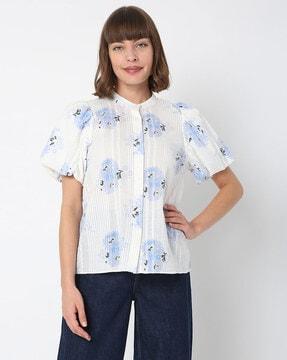 floral print slim fit shirt