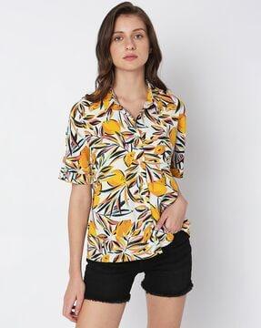 floral print slim fit shirt