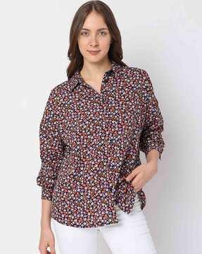 floral print slim fit shirt