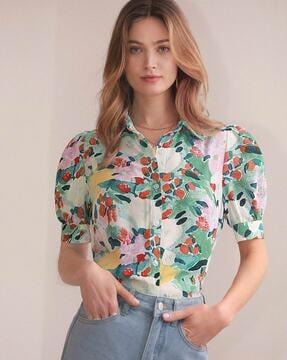 floral print slim fit shirt