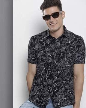 floral print slim fit shirt