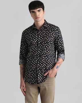 floral print slim fit shirt