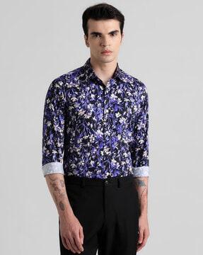 floral print slim fit shirt